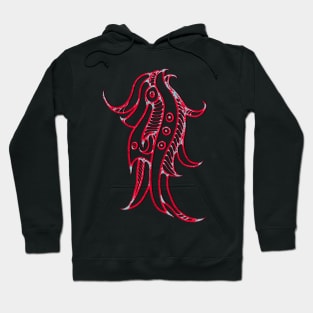 the bird of Abstract blue and red lines 3d Hoodie